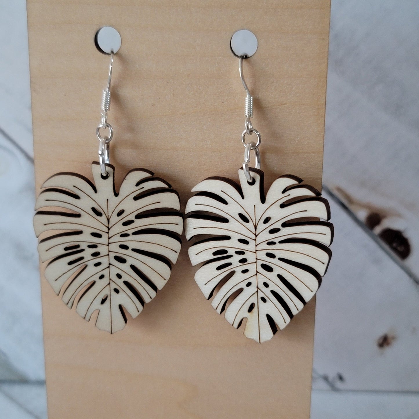 Monstera Leaf Earrings