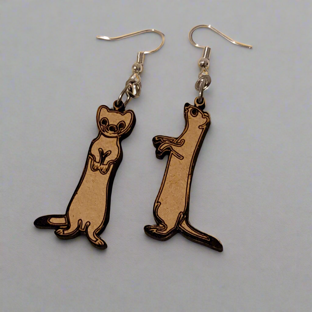 Cute Dangle Ferret Earrings