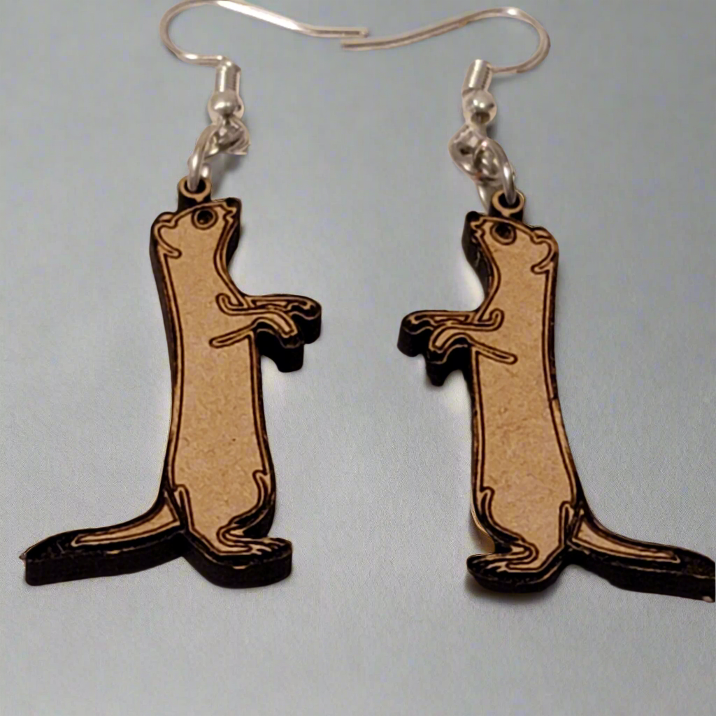 Cute Dangle Ferret Earrings