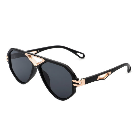 Unityth - Geometric Retro Round Vintage Fashion Aviator Sunglasses