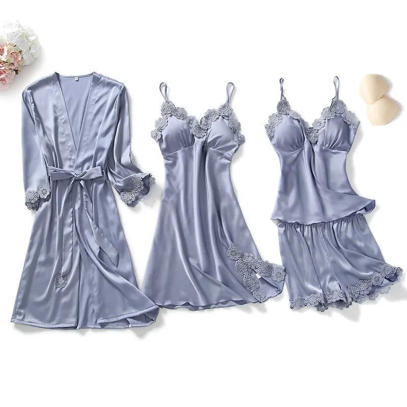 5PCS Satin Lace Sleepwear