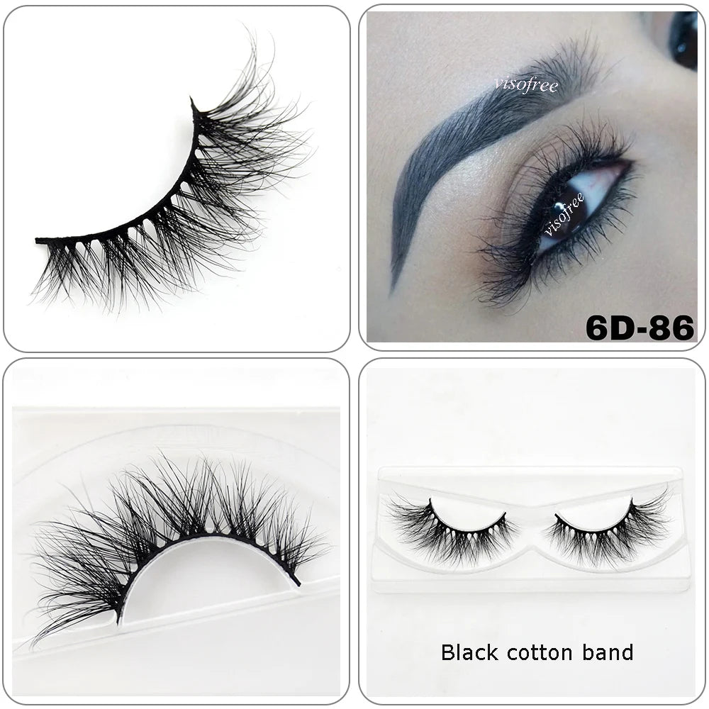 Mink Eyelashes Clear Band Eye Lashes Crisscross Transparent