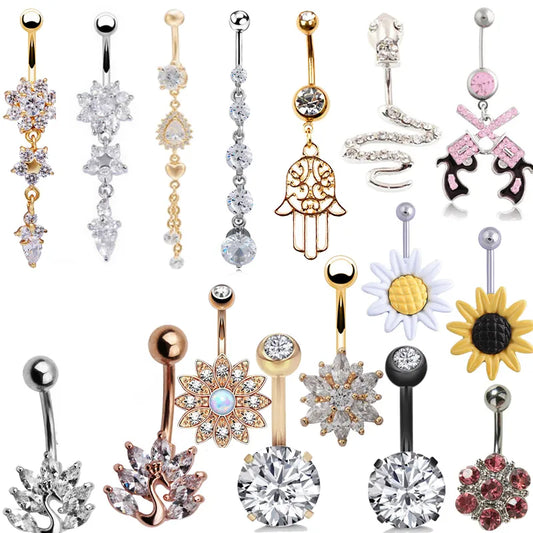 1pc Sexy Dangling Navel Belly Button Rings Belly Piercing Crystal