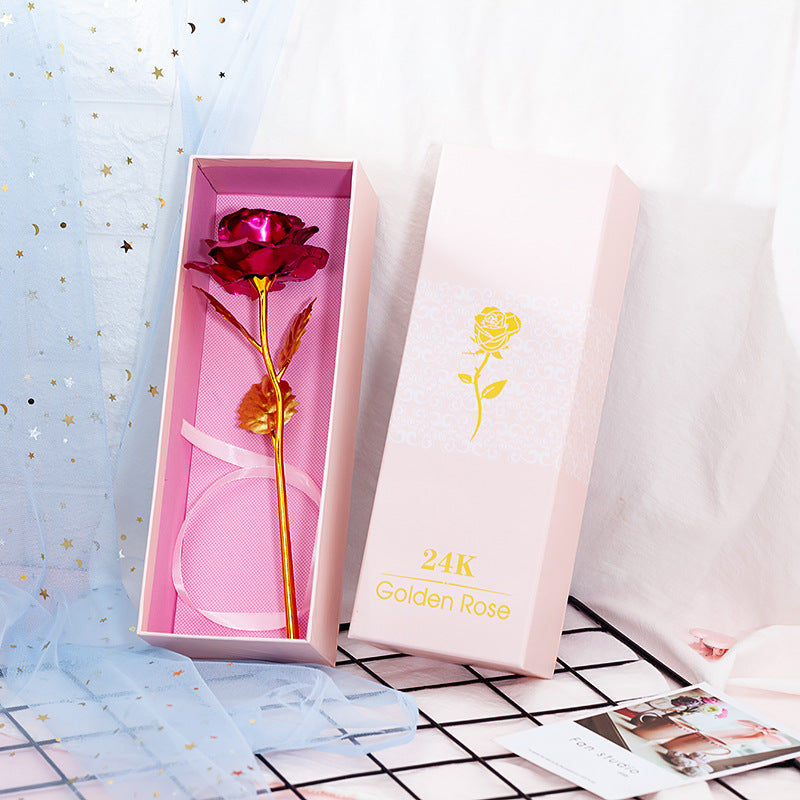 Red Rose Purple Box Galaxy Rose Gold Infinity Plastic Roses