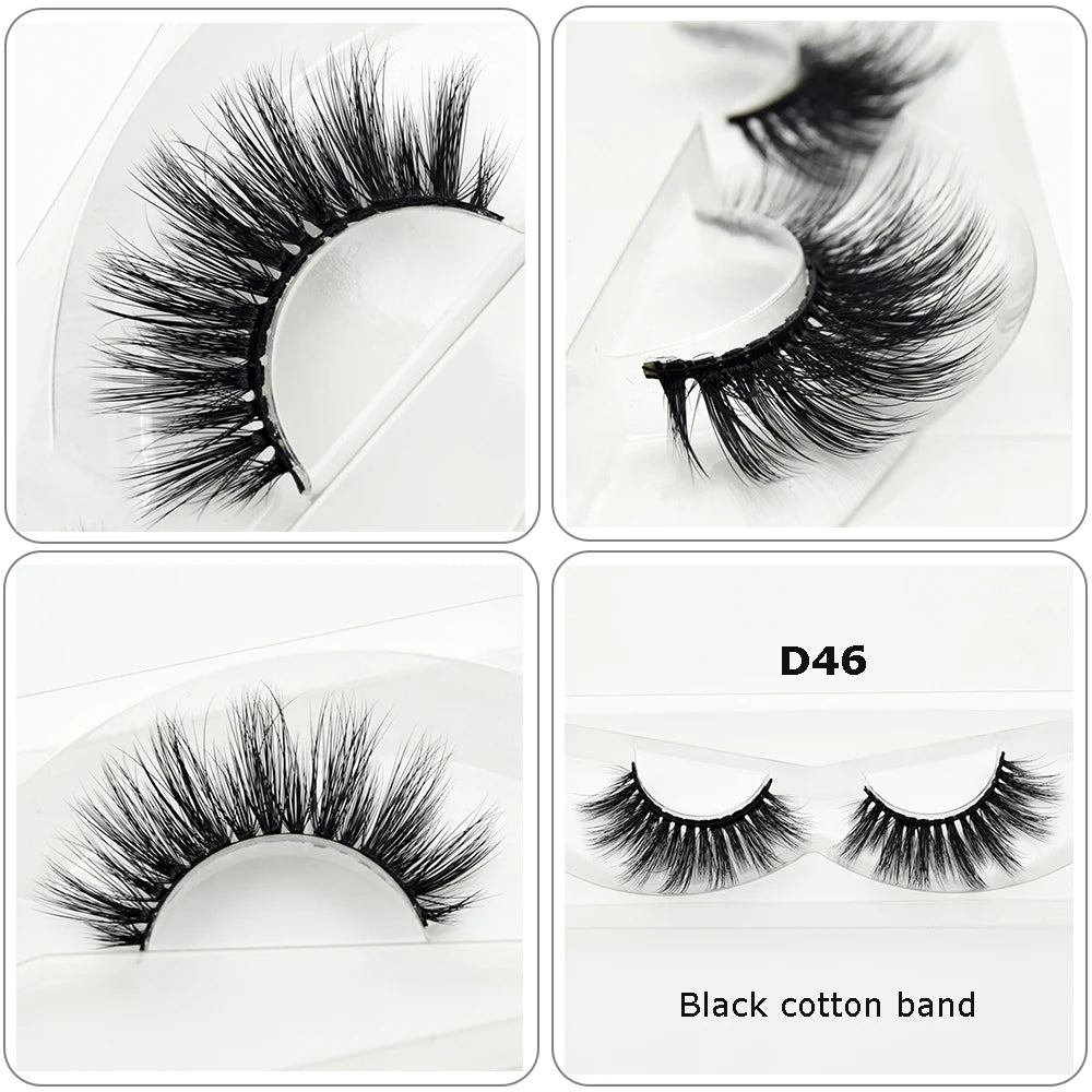 Mink Eyelashes Clear Band Eye Lashes Crisscross Transparent