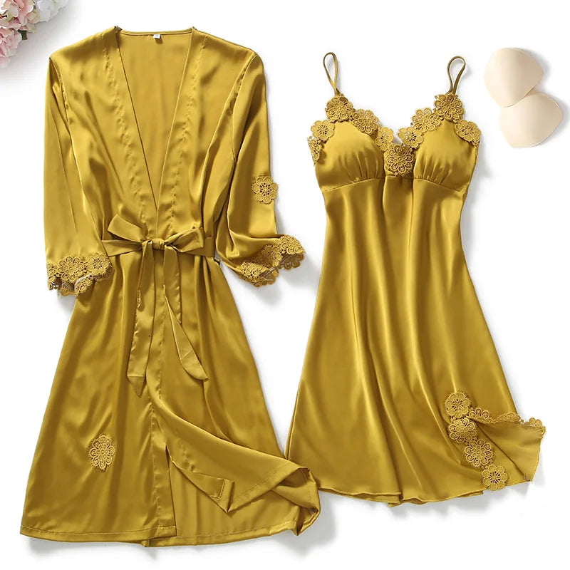 5PCS Satin Lace Sleepwear