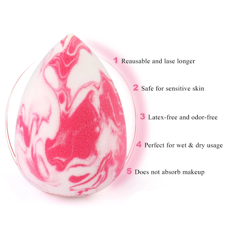 Makeup Sponge Marbling Water-Drop Shape Foundation Concealer Sponge Mix Powder