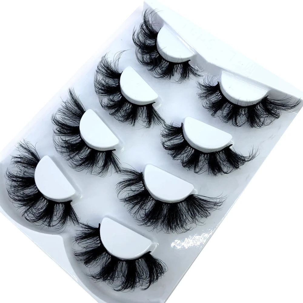 4 Pairs 3d Mink Lashes Eyelash Extension