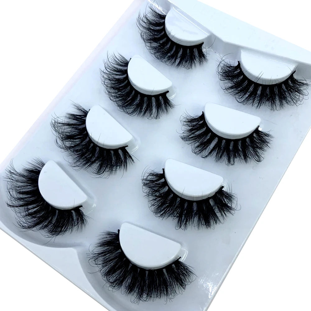 4 Pairs 3d Mink Lashes Eyelash Extension