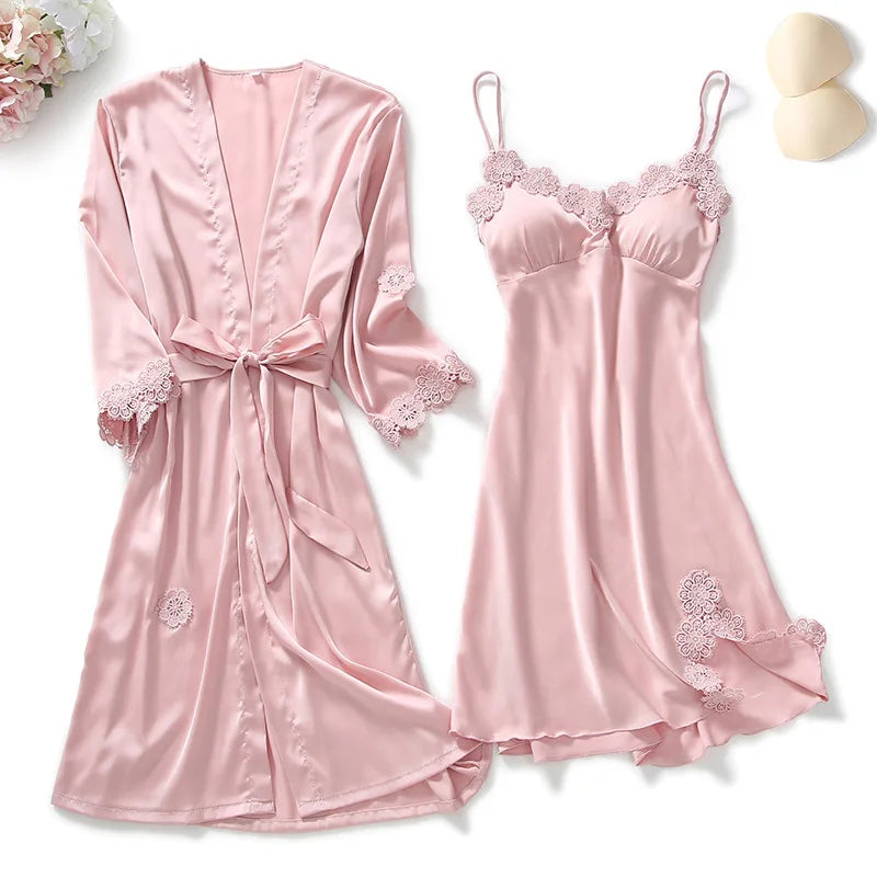 5PCS Satin Lace Sleepwear