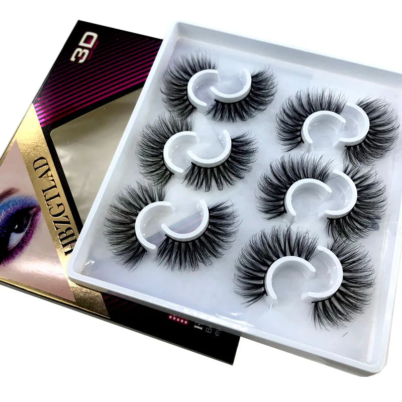 6 Pairs 10-25mm Mink Eyelashes Mink Lashes