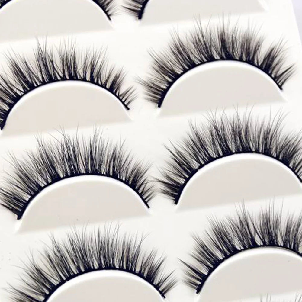 5Pairs 3D Eyelashes Natural Long