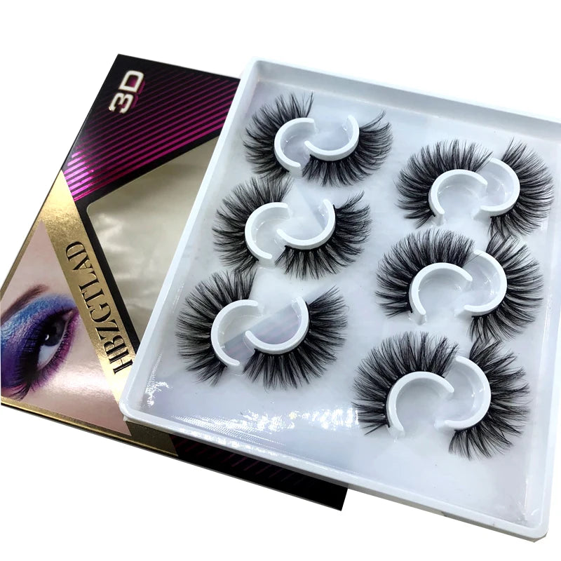 6 Pairs 10-25mm Mink Eyelashes Mink Lashes