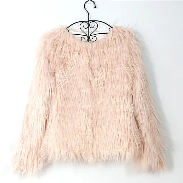 Furry Fur Coat Women Fluffy Warm Long Sleeve