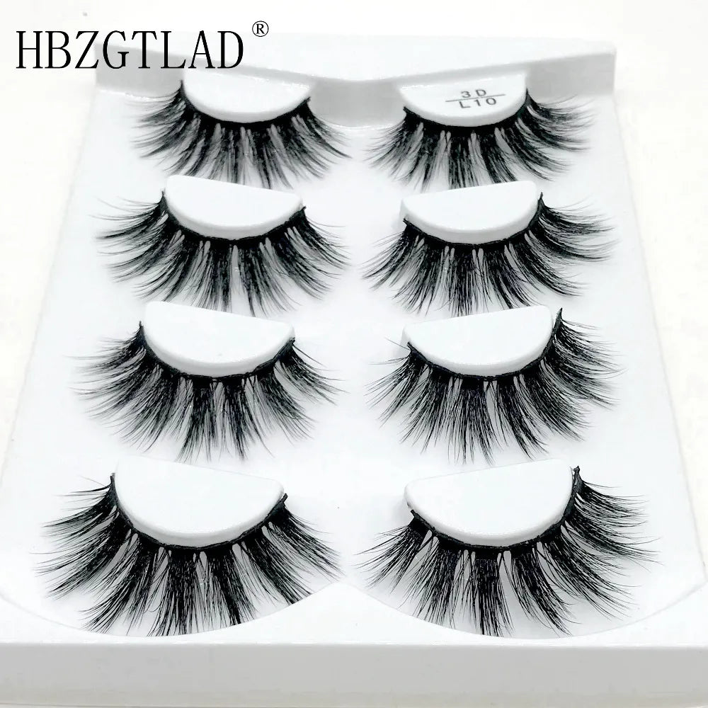 4 Pairs 3d Mink Lashes Eyelash Extension