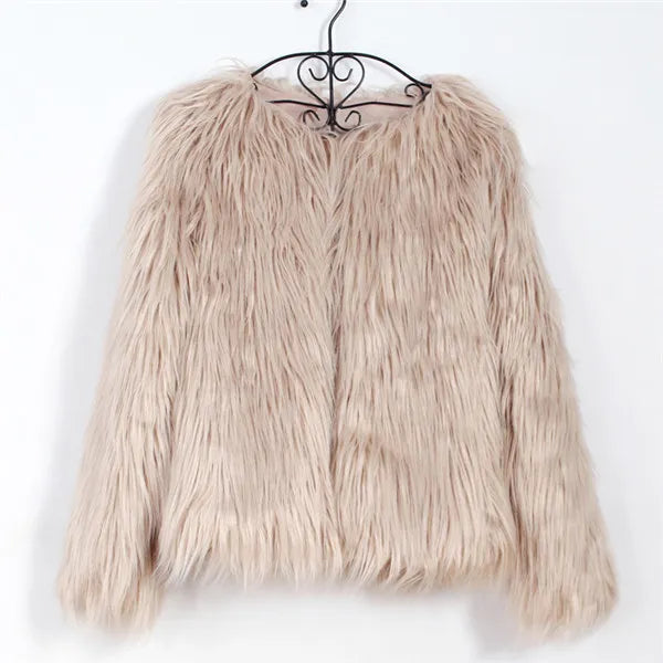 Furry Fur Coat Women Fluffy Warm Long Sleeve