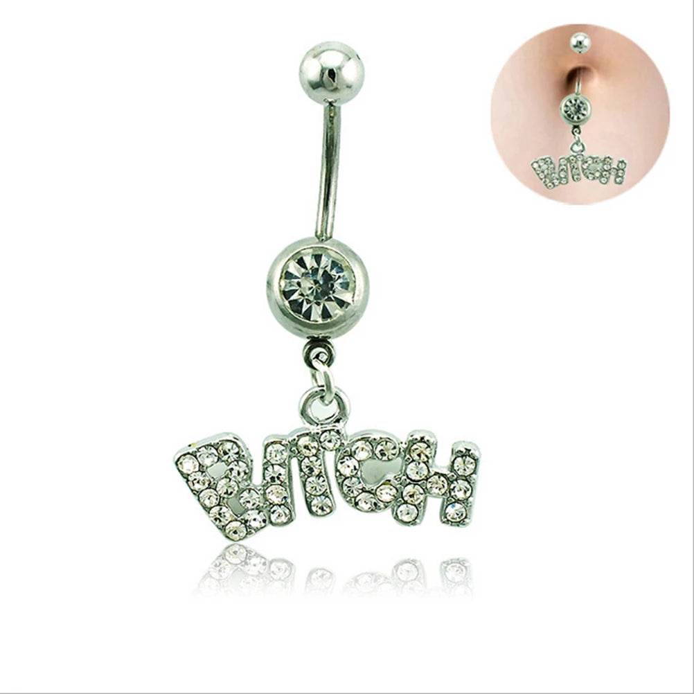 1pc Sexy Dangling Navel Belly Button Rings Belly Piercing Crystal