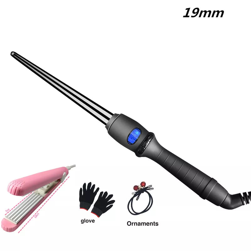 Ceramic Curling Iron Hair Waver Pear Flower Cone Electric Curling Wand