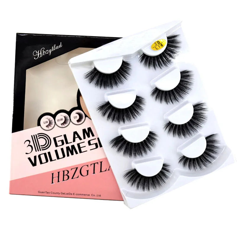 4 Pairs 3d Mink Lashes Eyelash Extension