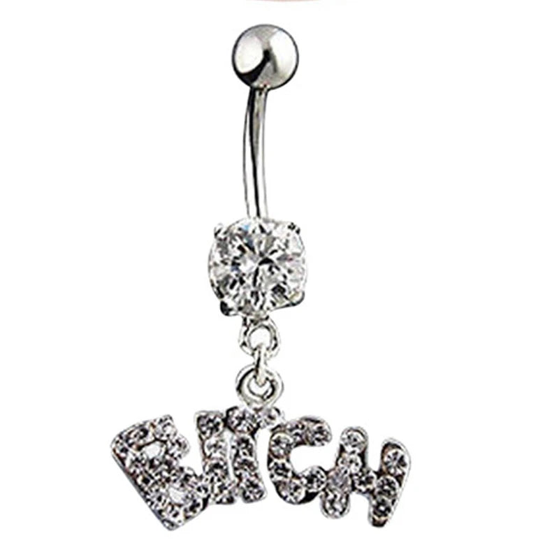 1pc Sexy Dangling Navel Belly Button Rings Belly Piercing Crystal