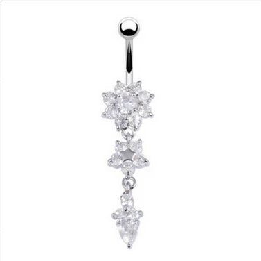 1pc Sexy Dangling Navel Belly Button Rings Belly Piercing Crystal