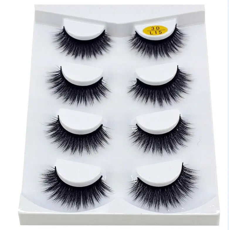 4 Pairs 3d Mink Lashes Eyelash Extension