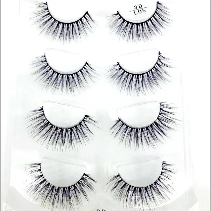 4 Pairs 3d Mink Lashes Eyelash Extension