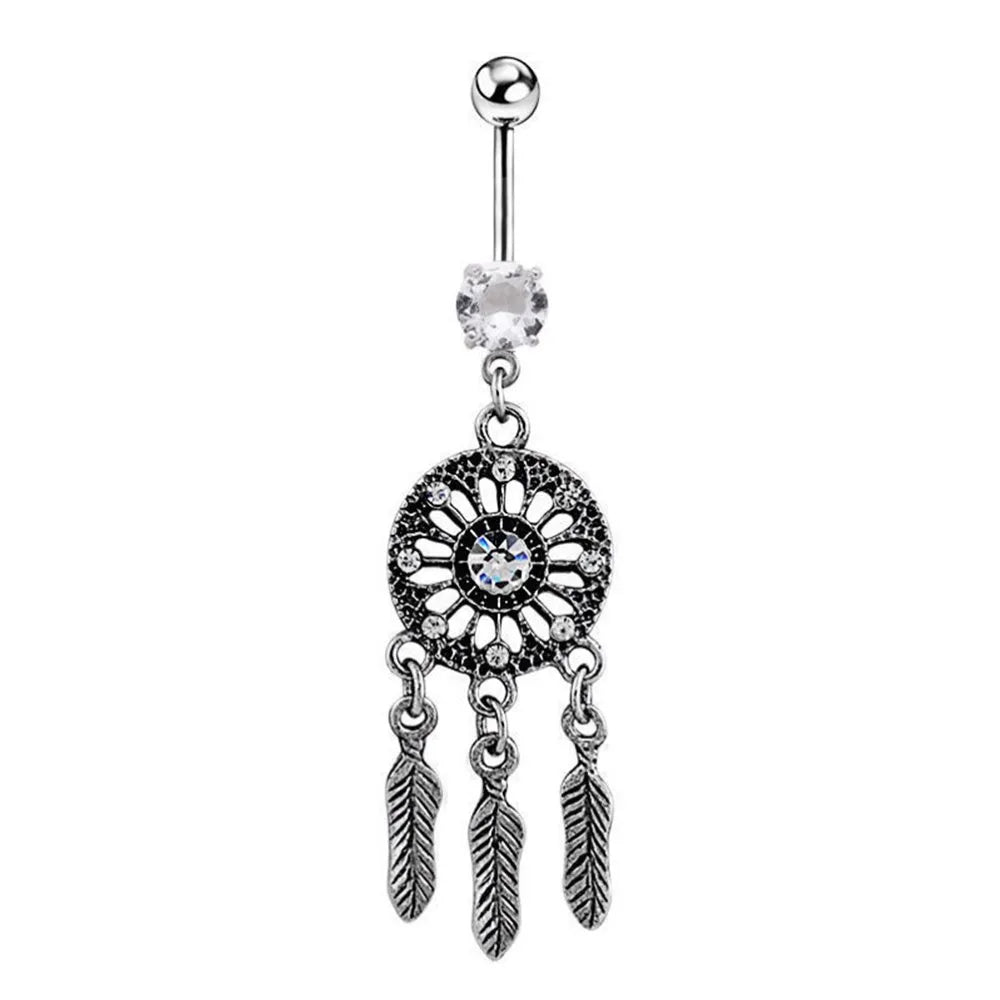 1pc Sexy Dangling Navel Belly Button Rings Belly Piercing Crystal