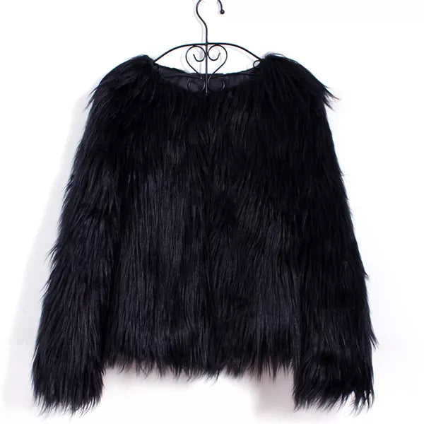 Furry Fur Coat Women Fluffy Warm Long Sleeve