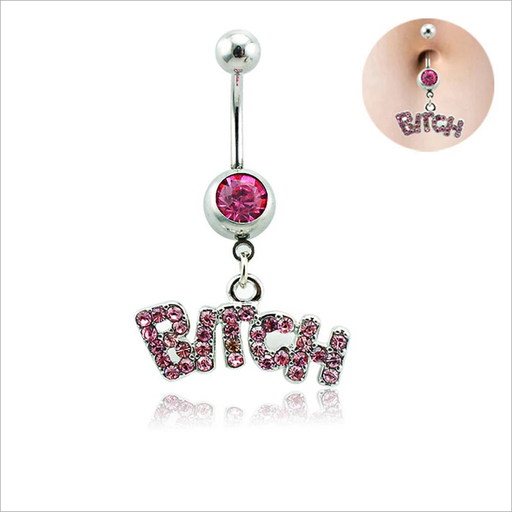 1pc Sexy Dangling Navel Belly Button Rings Belly Piercing Crystal