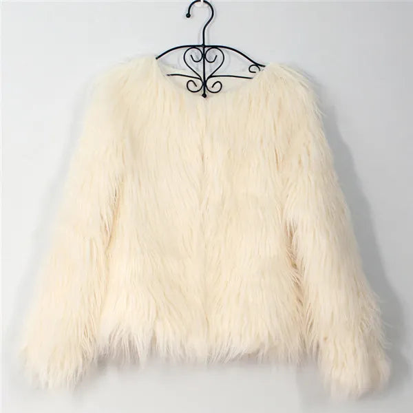 Furry Fur Coat Women Fluffy Warm Long Sleeve