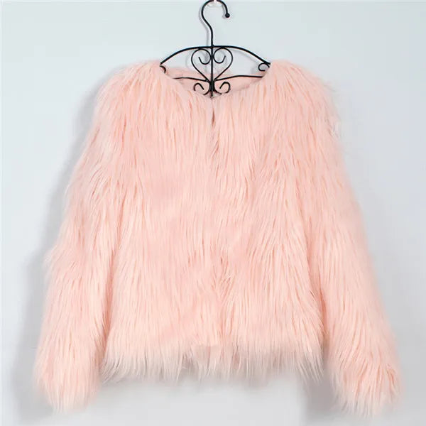 Furry Fur Coat Women Fluffy Warm Long Sleeve