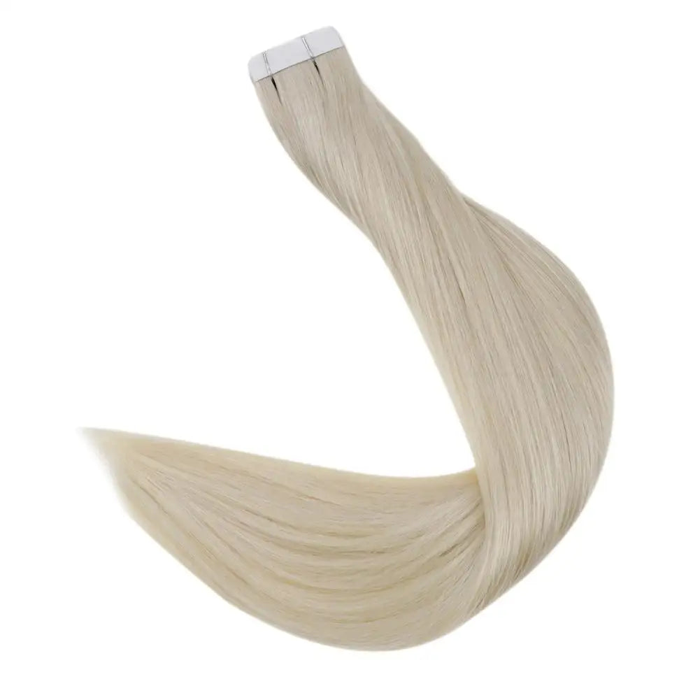 Pure Blonde Hair Tape in Human Hair Extensions 20pcs Adhesive