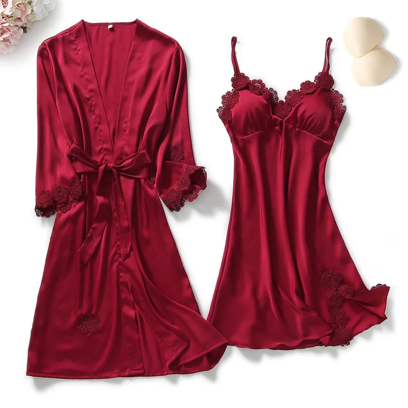 5PCS Satin Lace Sleepwear