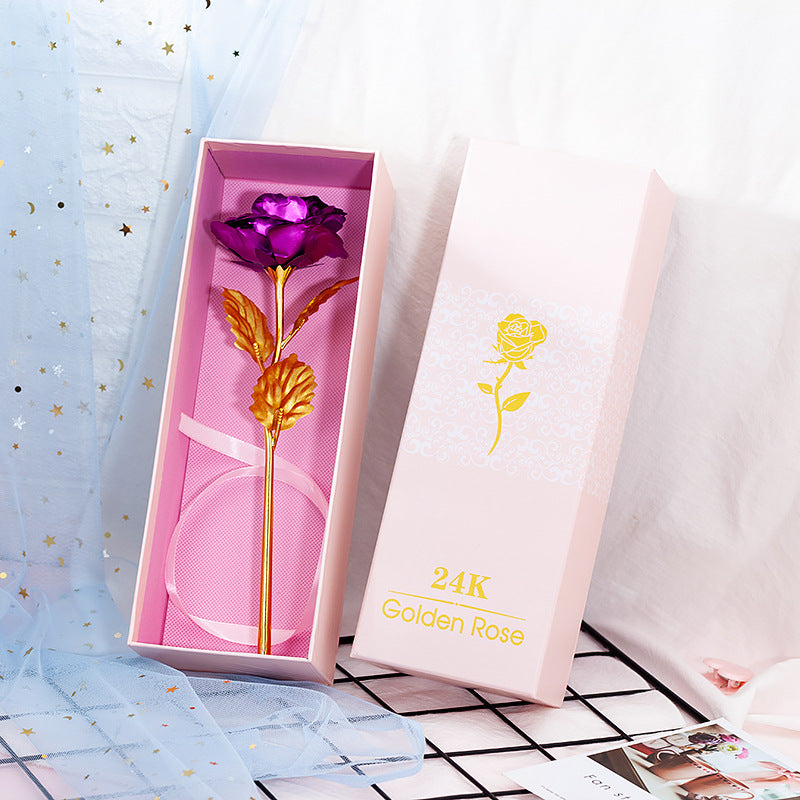 Red Rose Purple Box Galaxy Rose Gold Infinity Plastic Roses