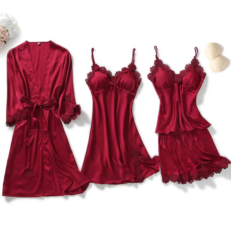 5PCS Satin Lace Sleepwear