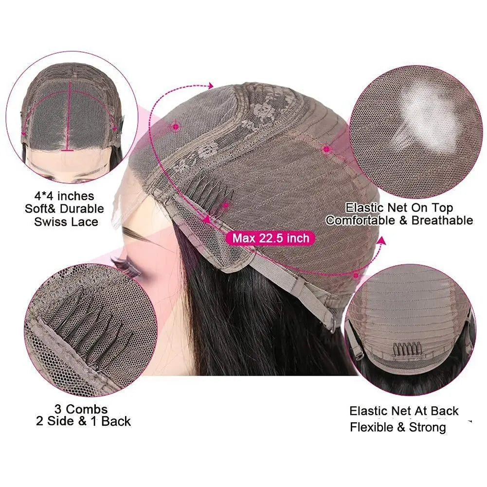 Glueless Human Hair V-Part Clip in Wigs No Leave Out