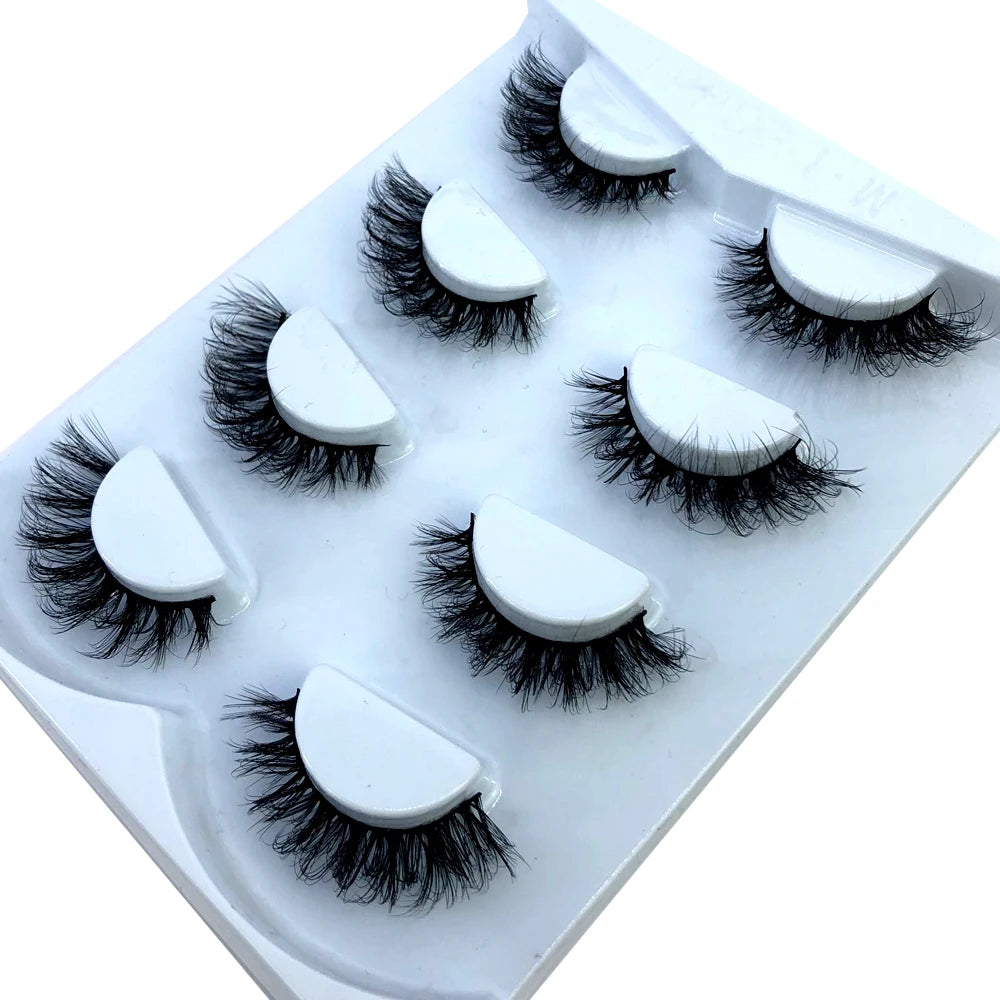 4 Pairs 3d Mink Lashes Eyelash Extension