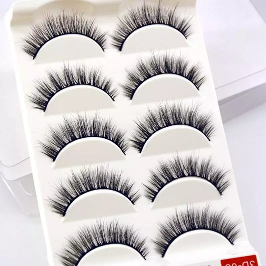 5Pairs 3D Eyelashes Natural Long