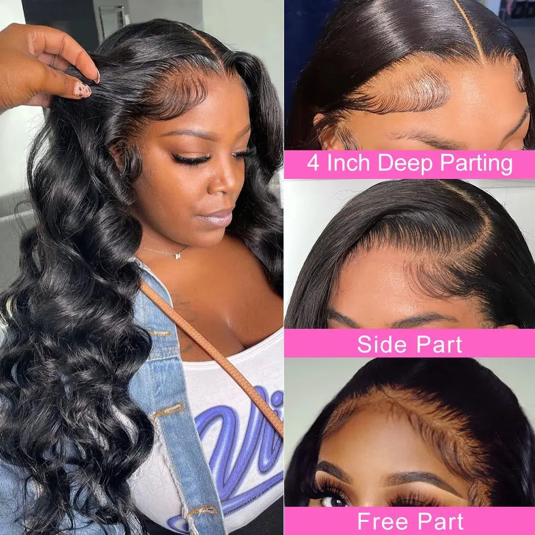 Glueless Human Hair V-Part Clip in Wigs No Leave Out