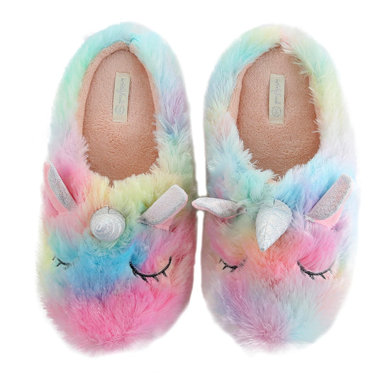 Unicorn Rainbow Slippers Comfy Home Indoor Warm Women Animal Shoes