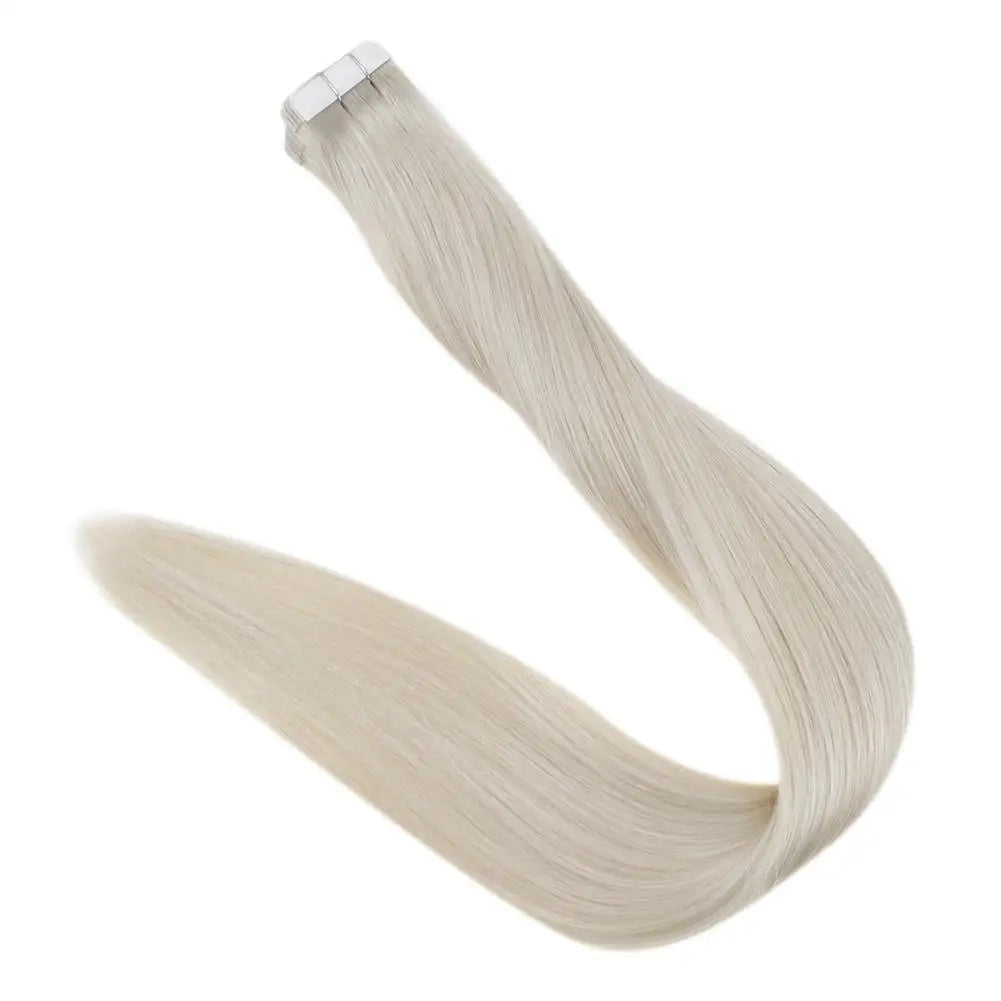 Pure Blonde Hair Tape in Human Hair Extensions 20pcs Adhesive