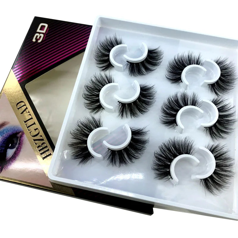 6 Pairs 10-25mm Mink Eyelashes Mink Lashes