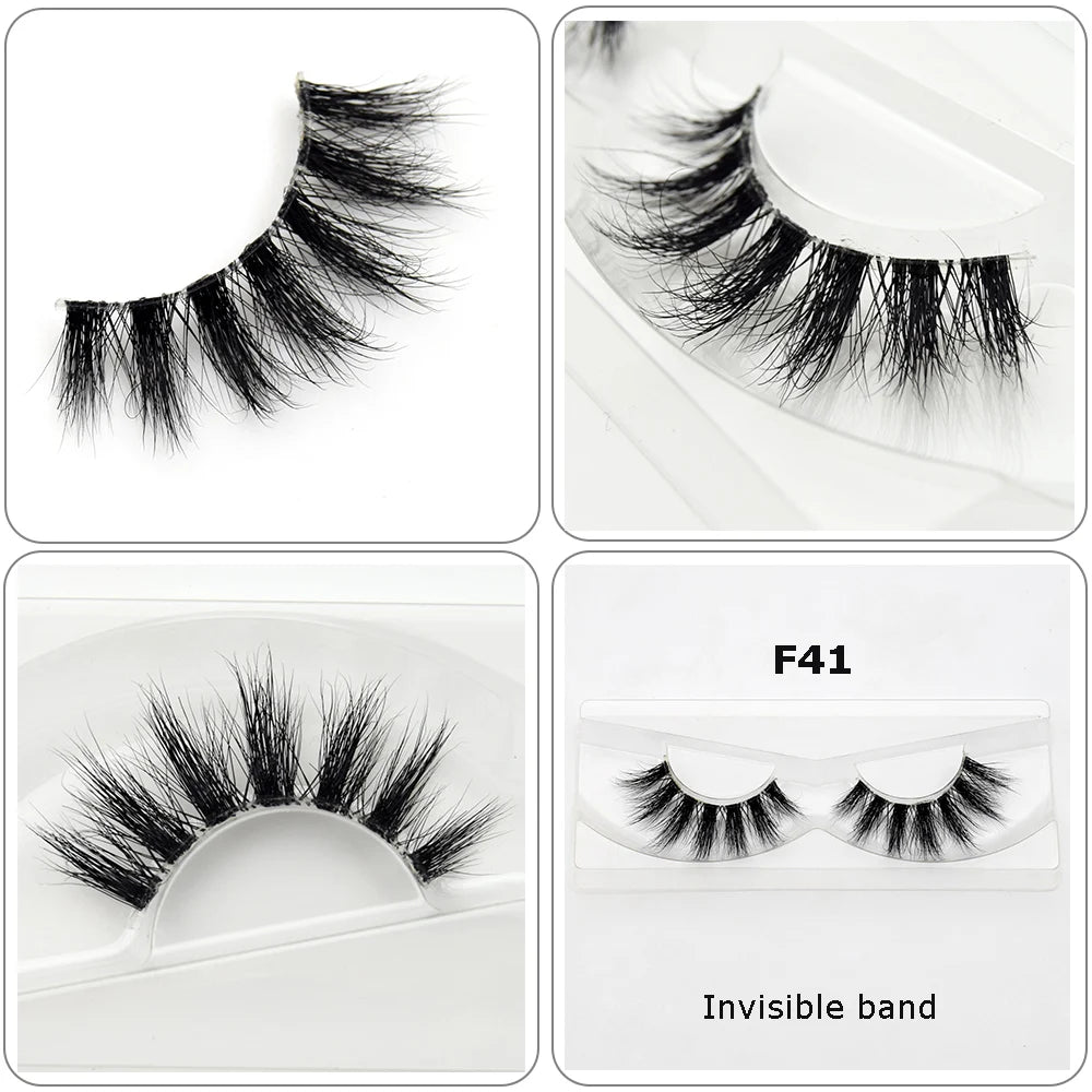 Mink Eyelashes Clear Band Eye Lashes Crisscross Transparent