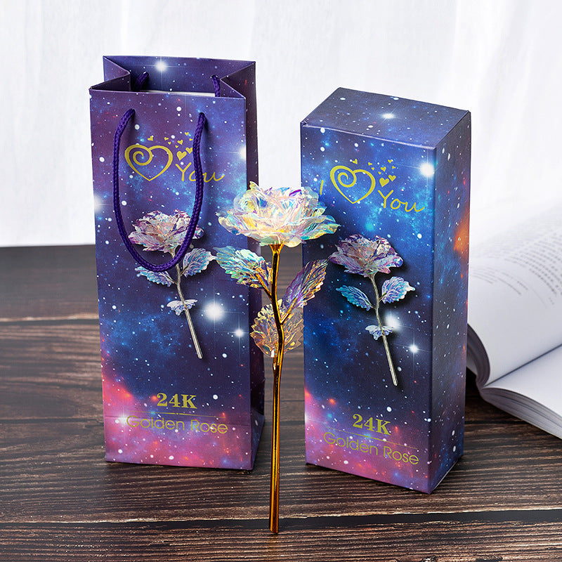 Red Rose Purple Box Galaxy Rose Gold Infinity Plastic Roses