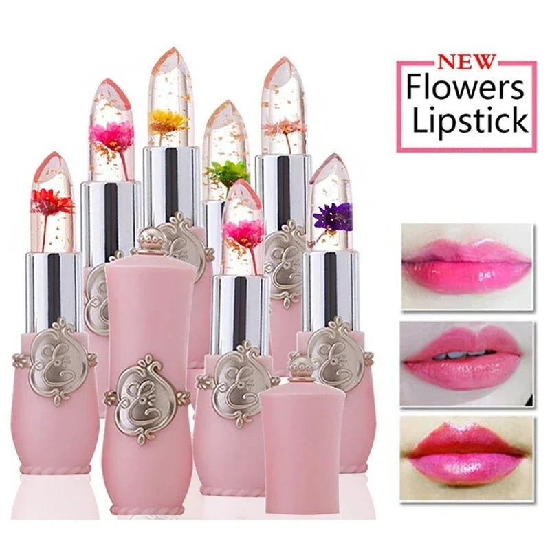 Moisturizer Jelly Flower Lip Gloss Lipstick Temperature Color