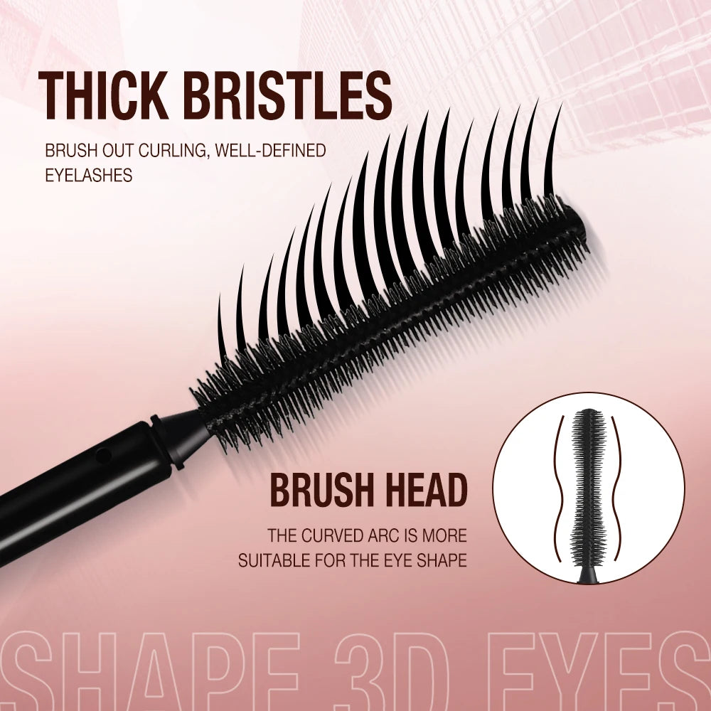 Mascara Waterproof 4D Silk Fiber Curling Volume Lashes