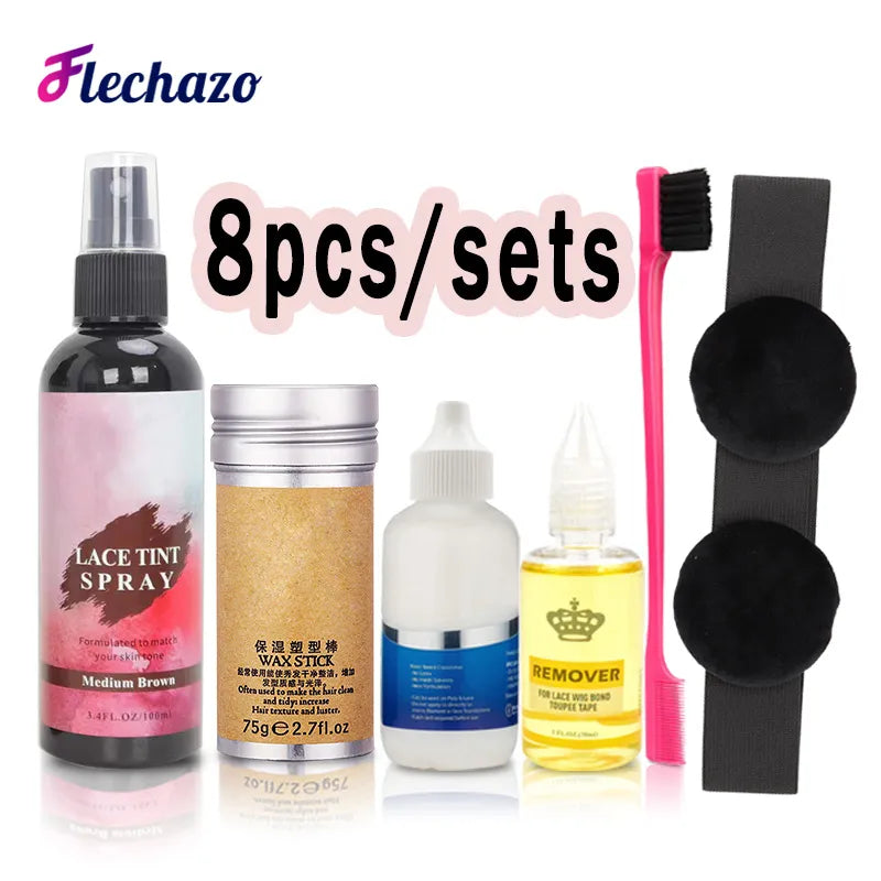 Lace Tint Spray, Wig Glue, Remover, Hair Wax Stick, Melt Band With Puffs, Brush