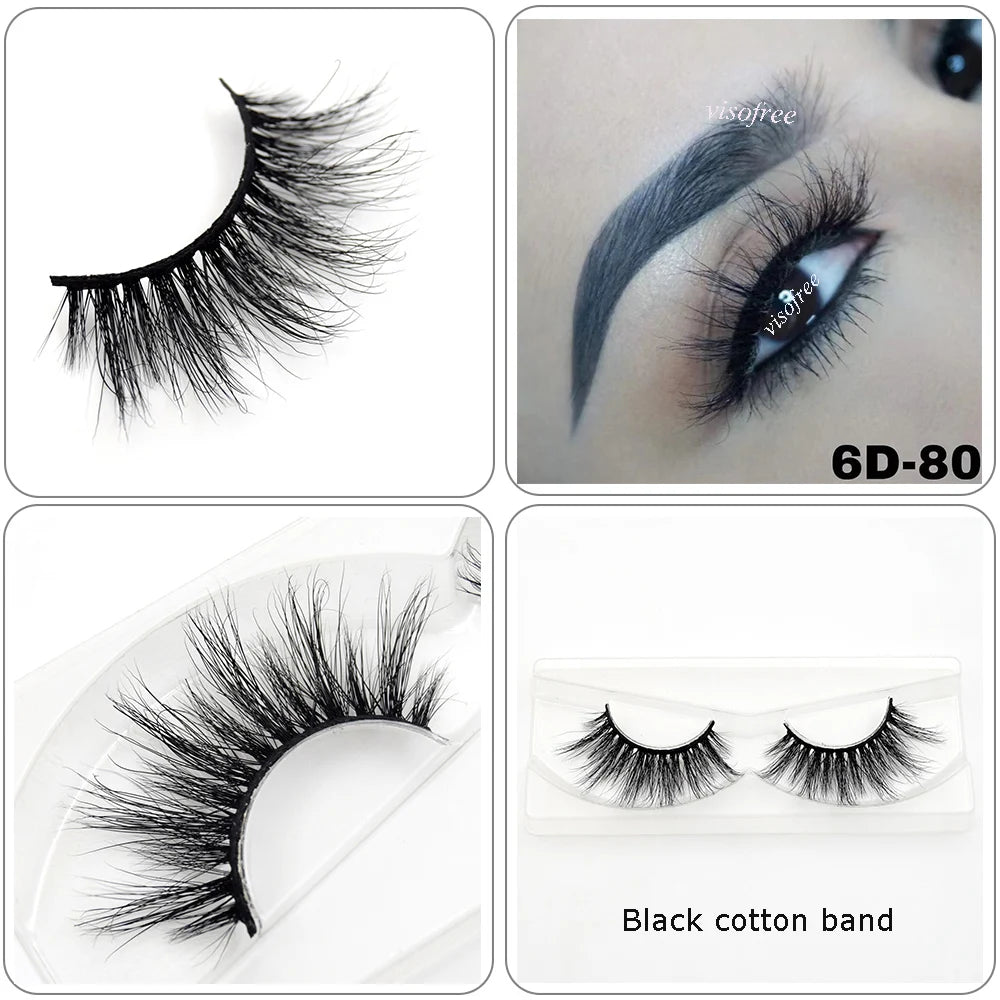 Mink Eyelashes Clear Band Eye Lashes Crisscross Transparent