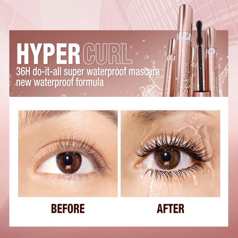 Mascara Waterproof 4D Silk Fiber Curling Volume Lashes